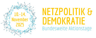 Logo Aktionstage Netzpolitik Querformat mit Datum 2025 weisser hintergrund