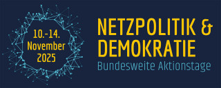 Logo Aktionstage Netzpolitik Querformat mit Datum 2025